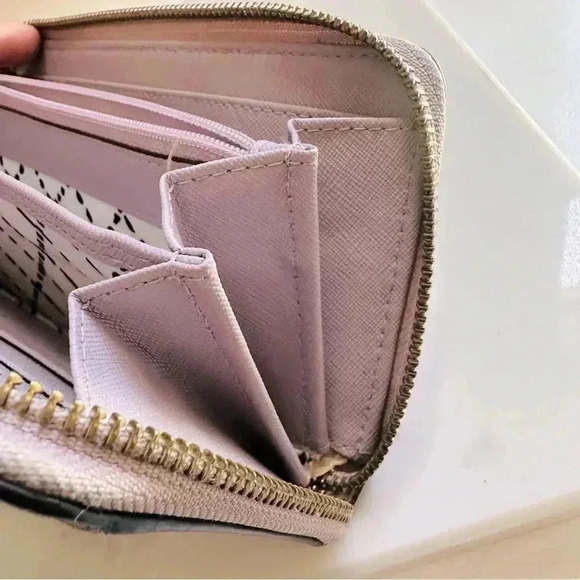 Kate Spade Laurel Way Neda Saffiano Leather Large Zip Around Wallet -Dusty Peony - Picture 8 of 10